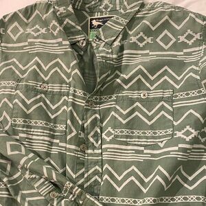 Urban Outfitters Olive Patterned Casual Shirt